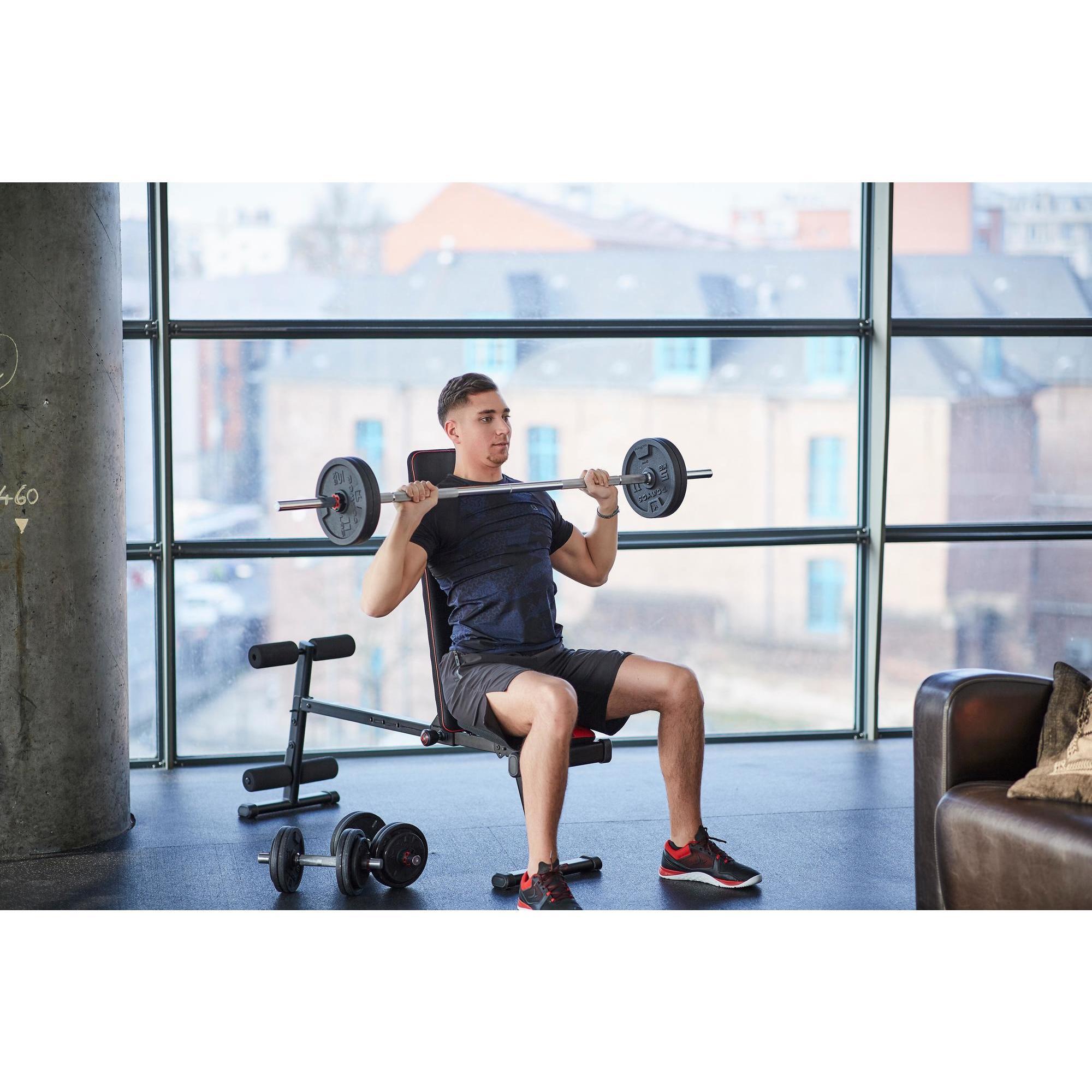 50kg Weight Training Dumbbells and Bars Kit Decathlon