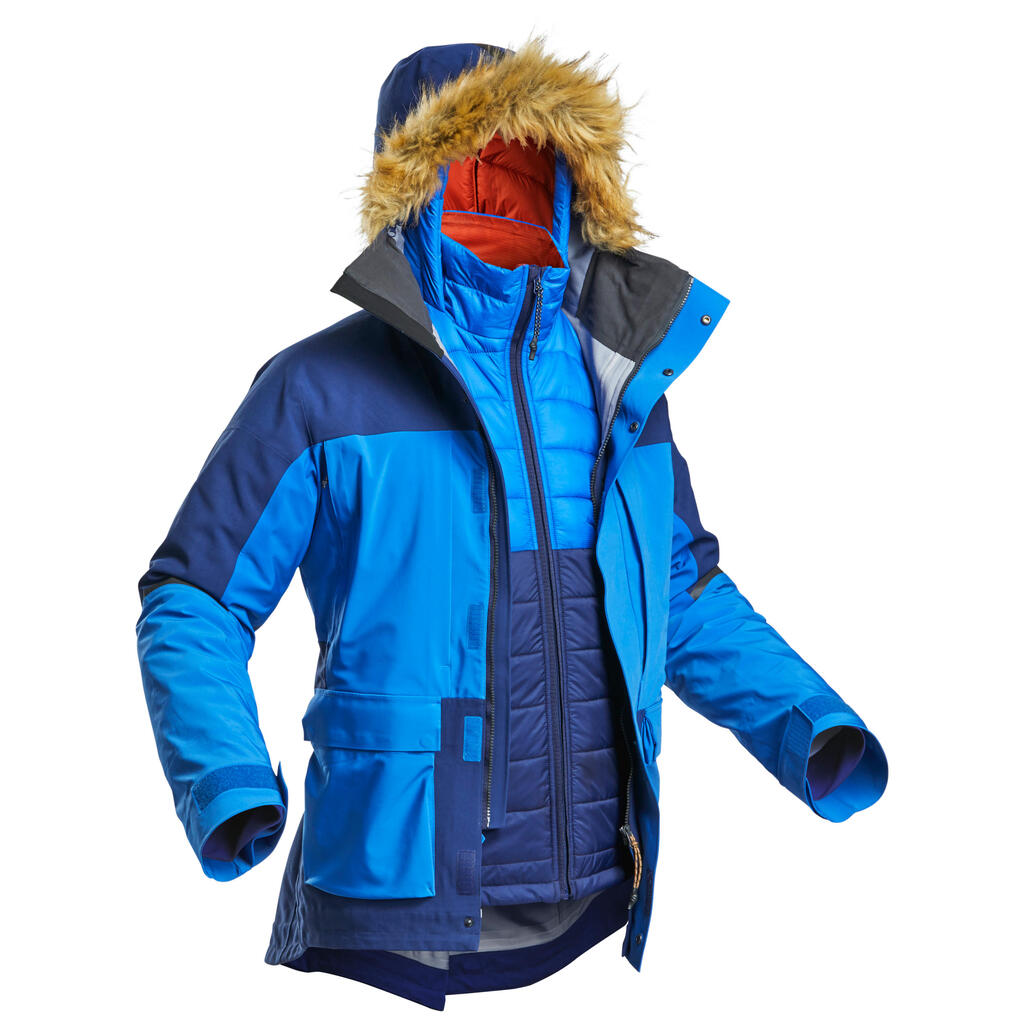 3-in-1-Jacke Parka Herren Schnee wasserdicht - Trekking Arctic 900 