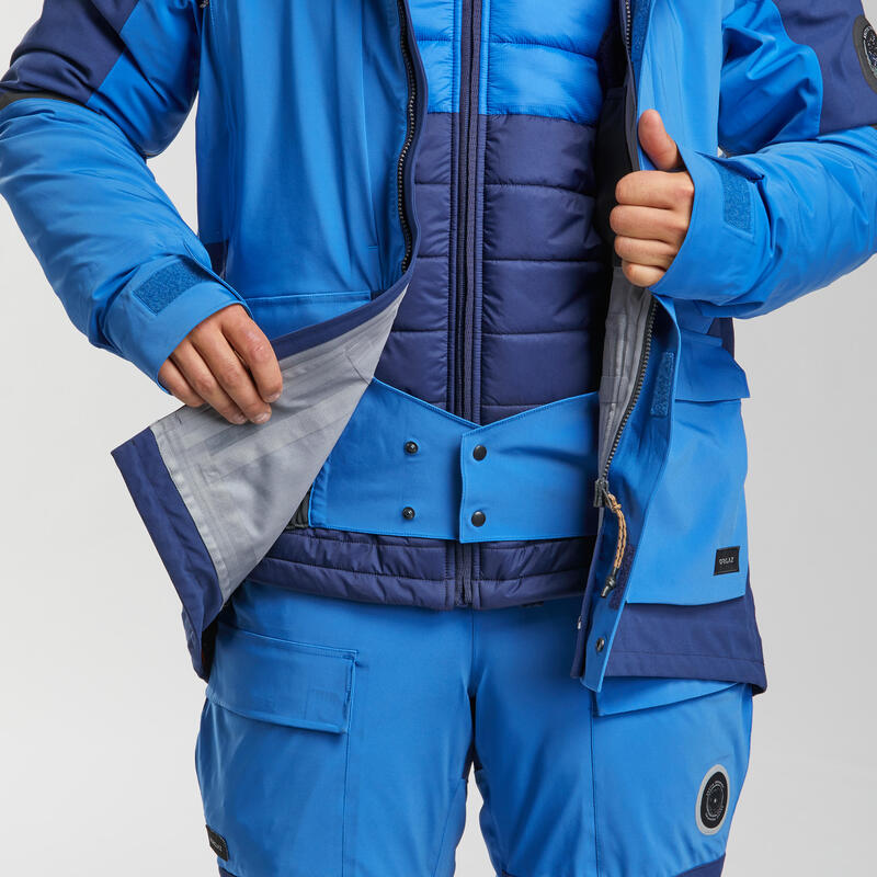 Geacă 3 în 1 Parka Impermeabilă Modulabilă Trekking Arctic 900 Albastru Bărbați