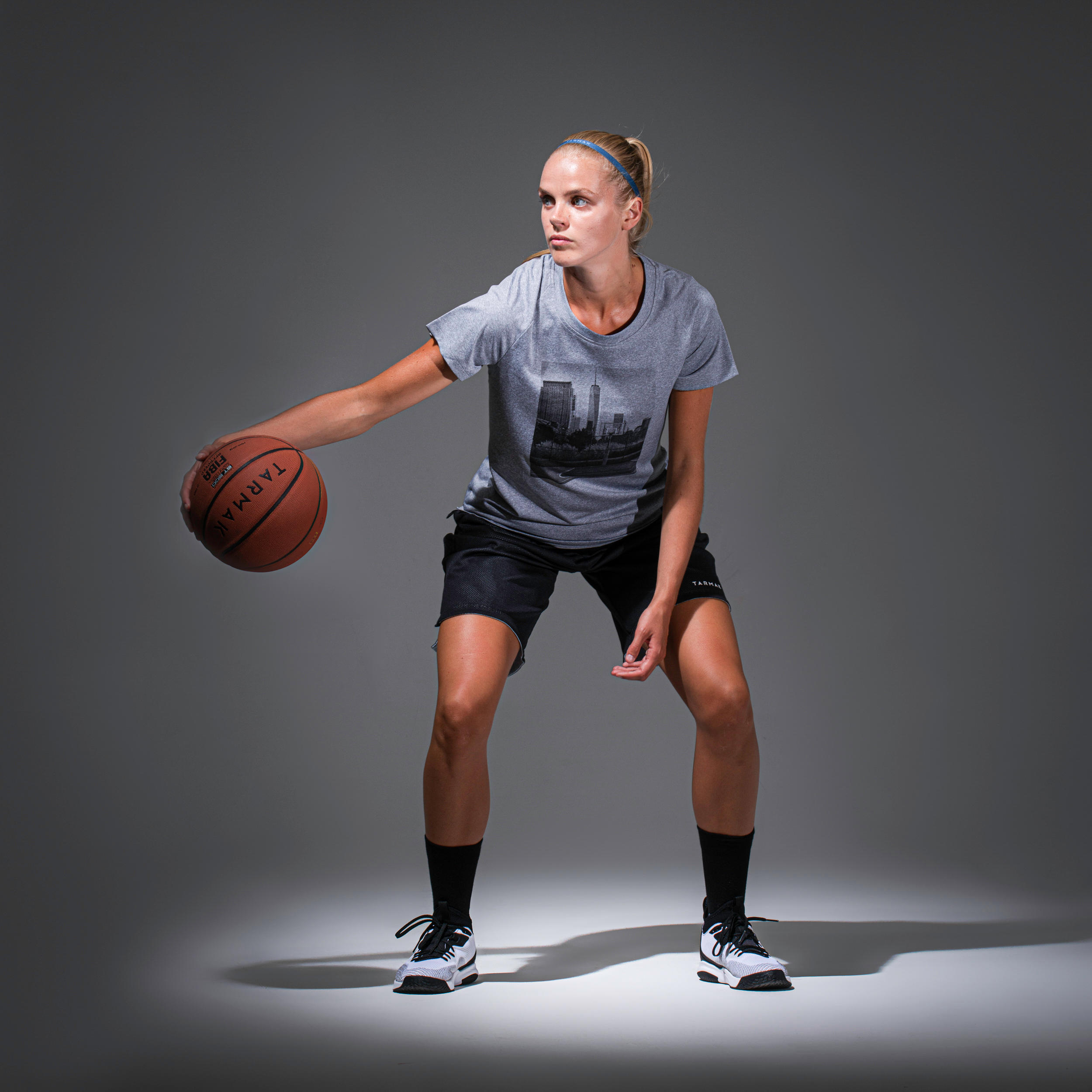 Women's Intermediate Basketball T-Shirt / Jersey TS500 - Grey 8/9