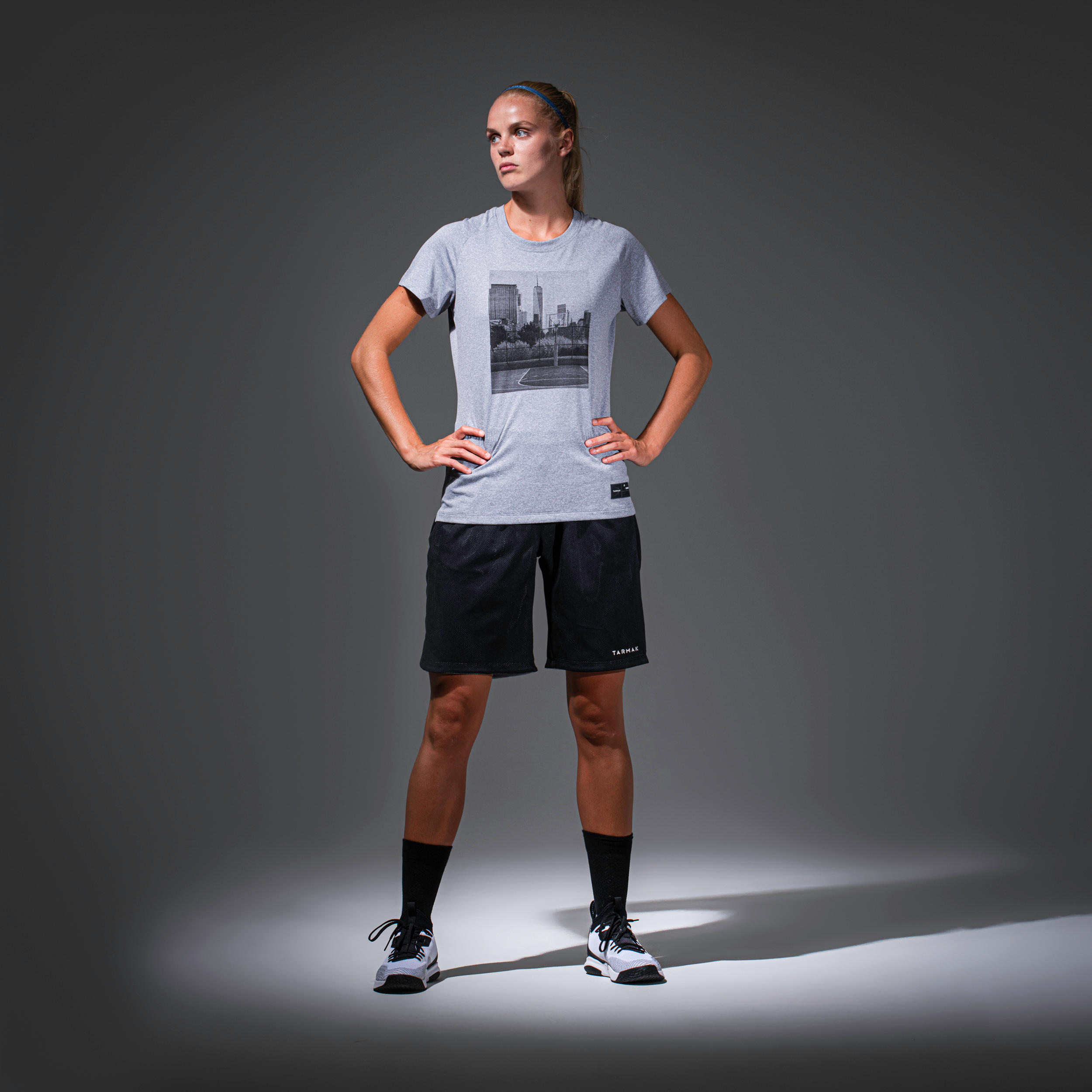 Women's Intermediate Basketball T-Shirt / Jersey TS500 - Grey 3/9