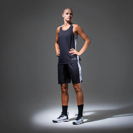 Women's Basketball Shorts SH500 - Black/Grey