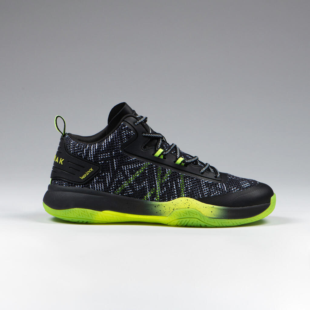 Basketballschuhe SC500 mid Herren/Damen grau/grün