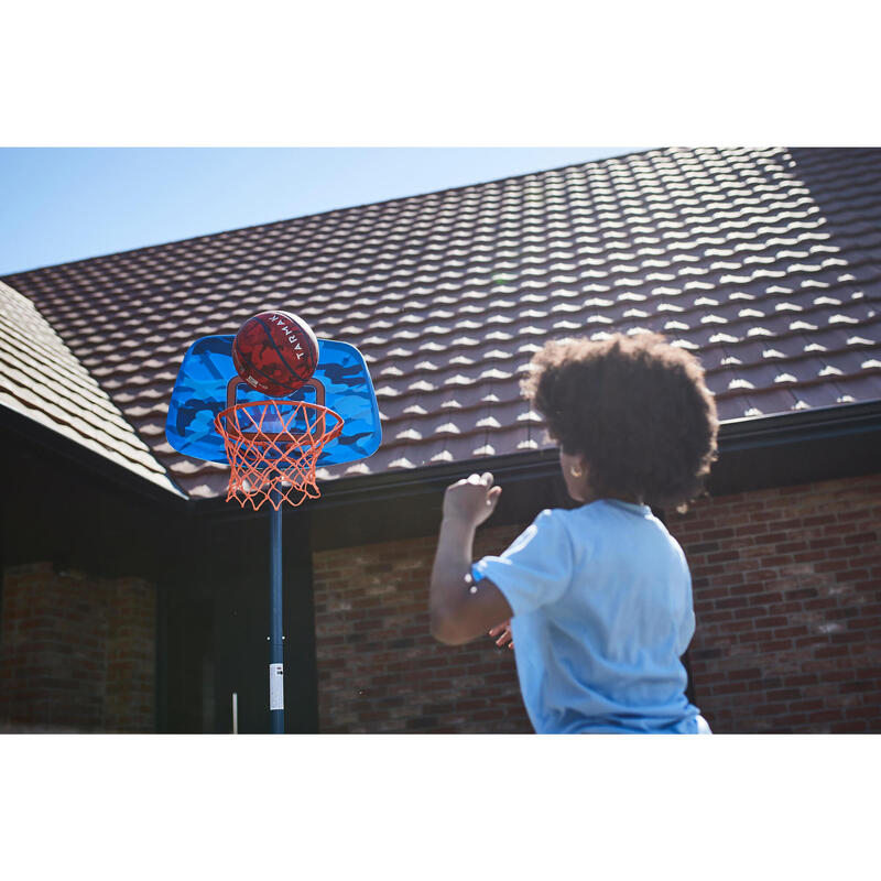 Canasta de baloncesto niño ajustable con pie de 1,30 - 1,60m - K500 Aniball azul