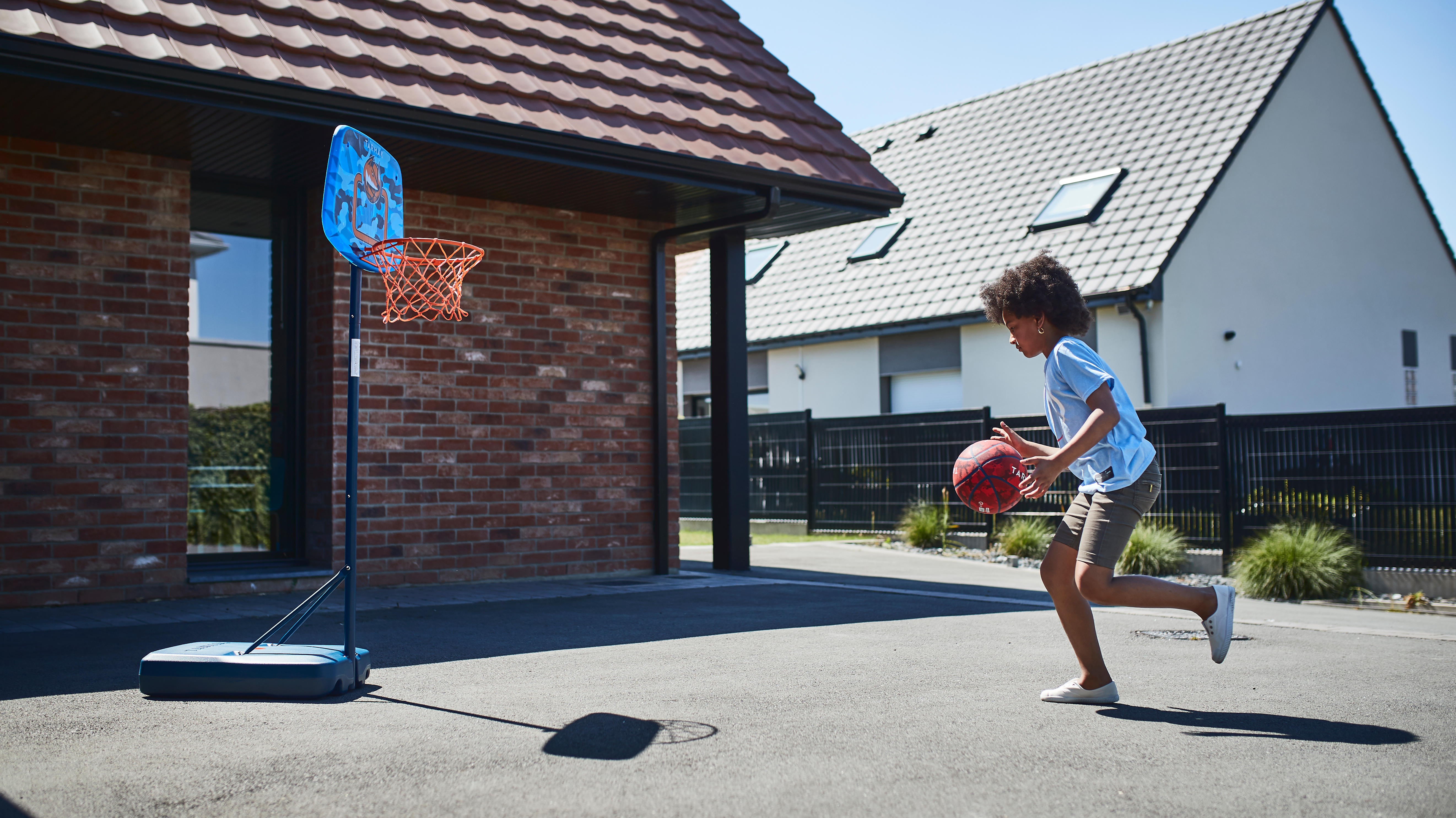 Panier de basketball sur pied Aniball réglable de 1,30 à 1,60 m - K 500 bleu - TARMAK