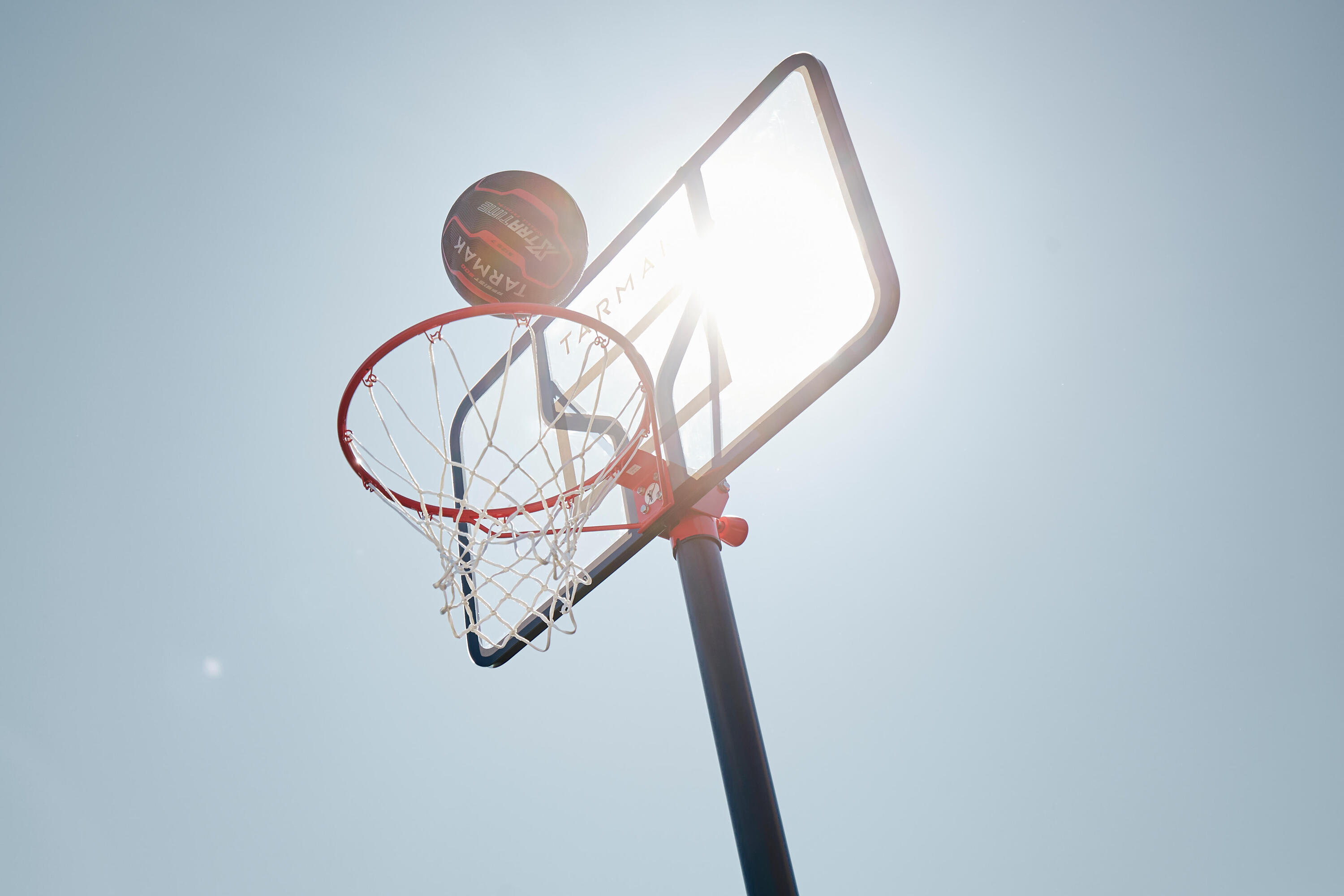 Panier de basket sur pied réglable de 2,20m à 3,05m - B100 Easy Polycarbonate 10/14