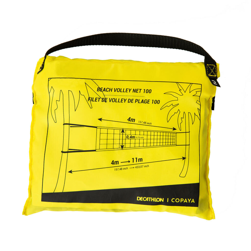 BV100 Beach Volleyball Net - Yellow