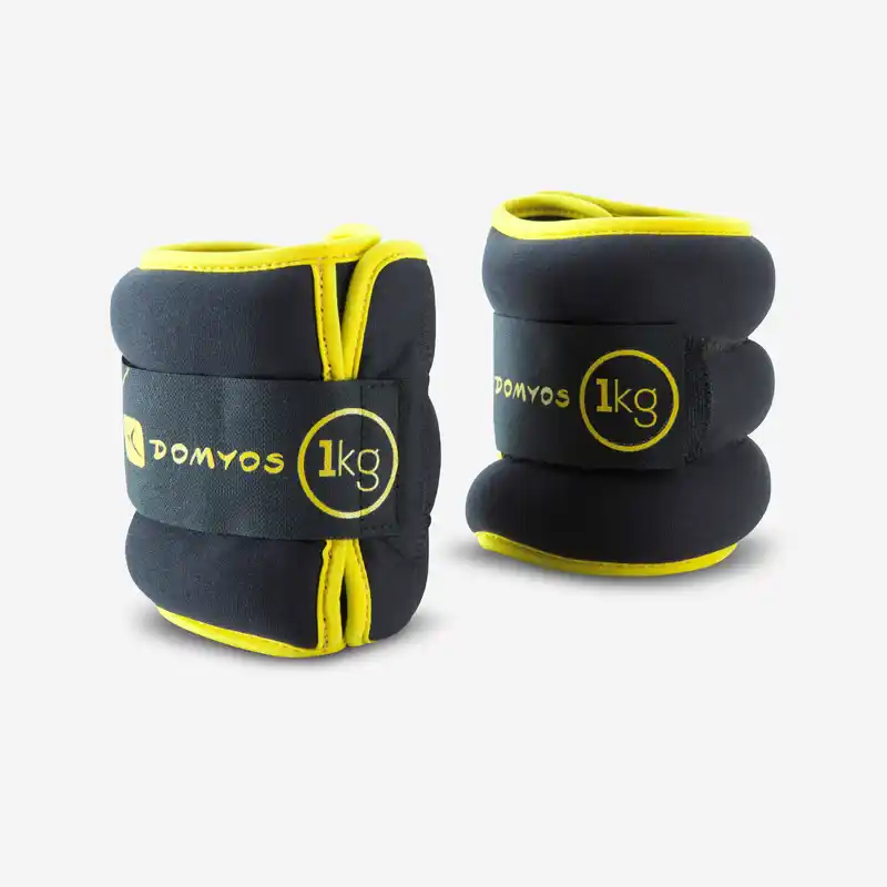 Pilates Toning Adjustable Wrist and Ankle Weights Twin-Pack 1 kg