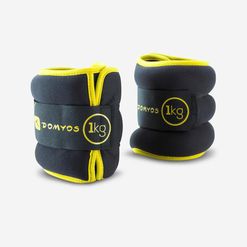 Pesi morbidi ginnastica Pilates caviglie e polsi 2x1Kg gialli Pesi morbidi ginnastica Pilates caviglie e polsi 2x1Kg gialli