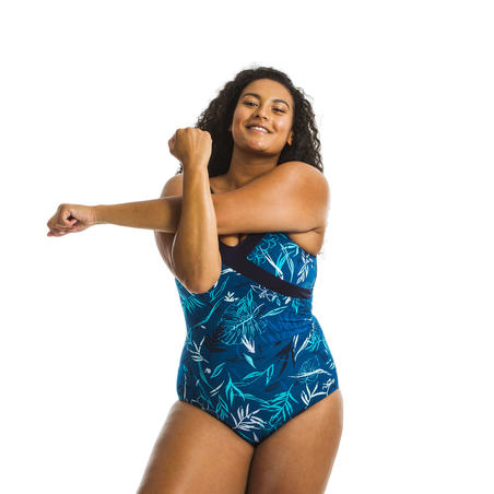 Women's Aquafitness One-Piece Swimsuit Karli - Yuka Blue