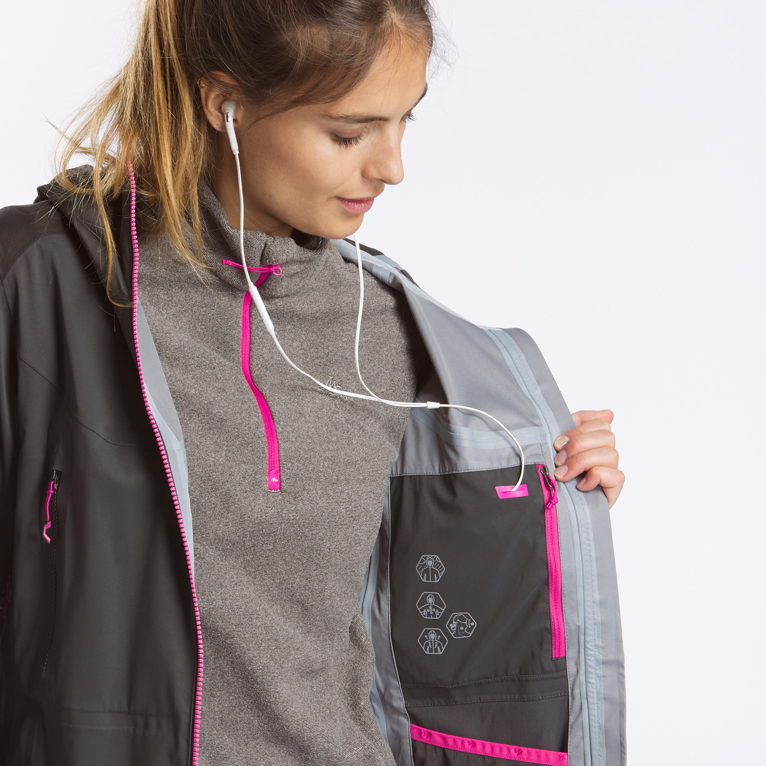 waterpoof jacket - MH900 - Grey - Decathlon