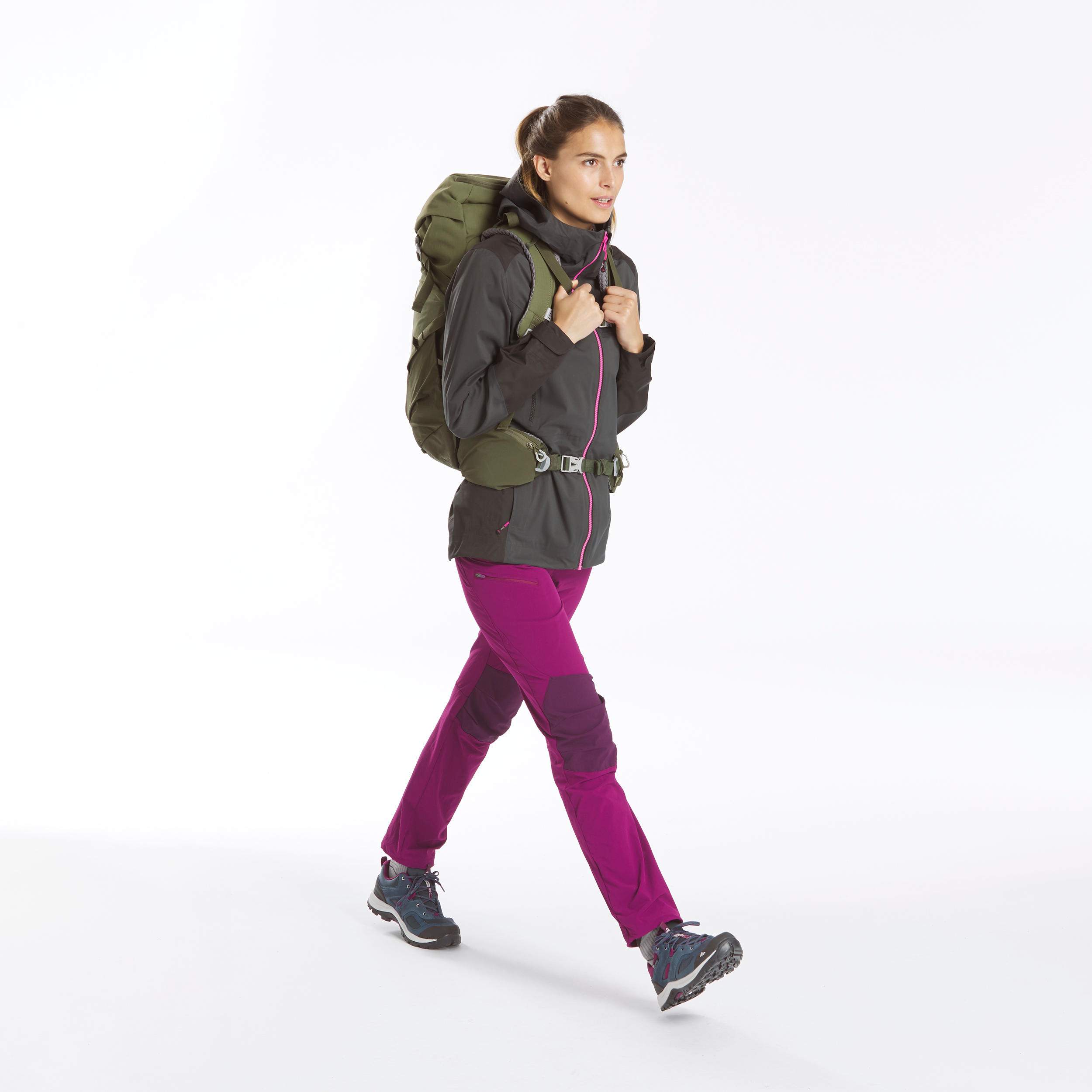 Women’s Hiking Waterproof Jacket MH 900 Black Carbon grey‎, Black