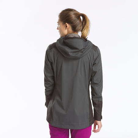 Crna vodootporna ženska jakna za planinarenje MH900