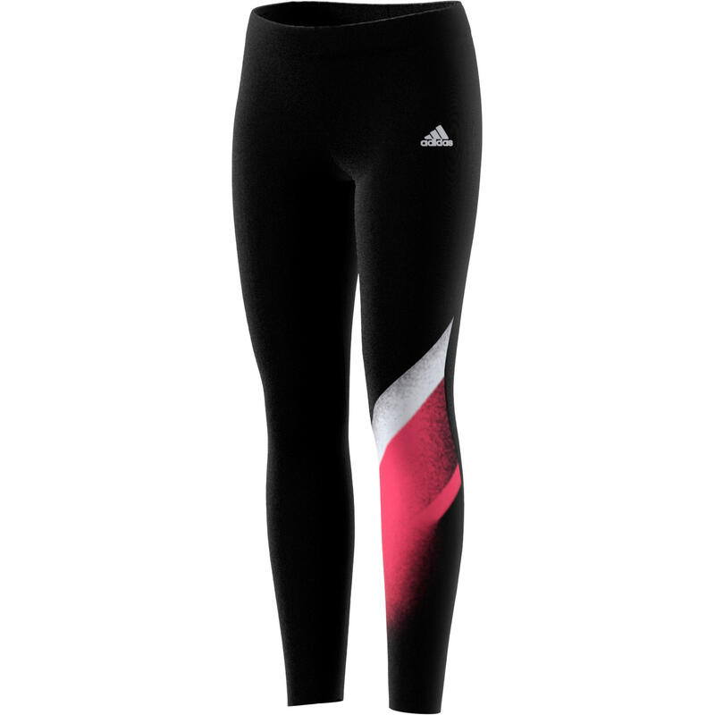 Legging fille noir avec imprimé graphique et logo adidas