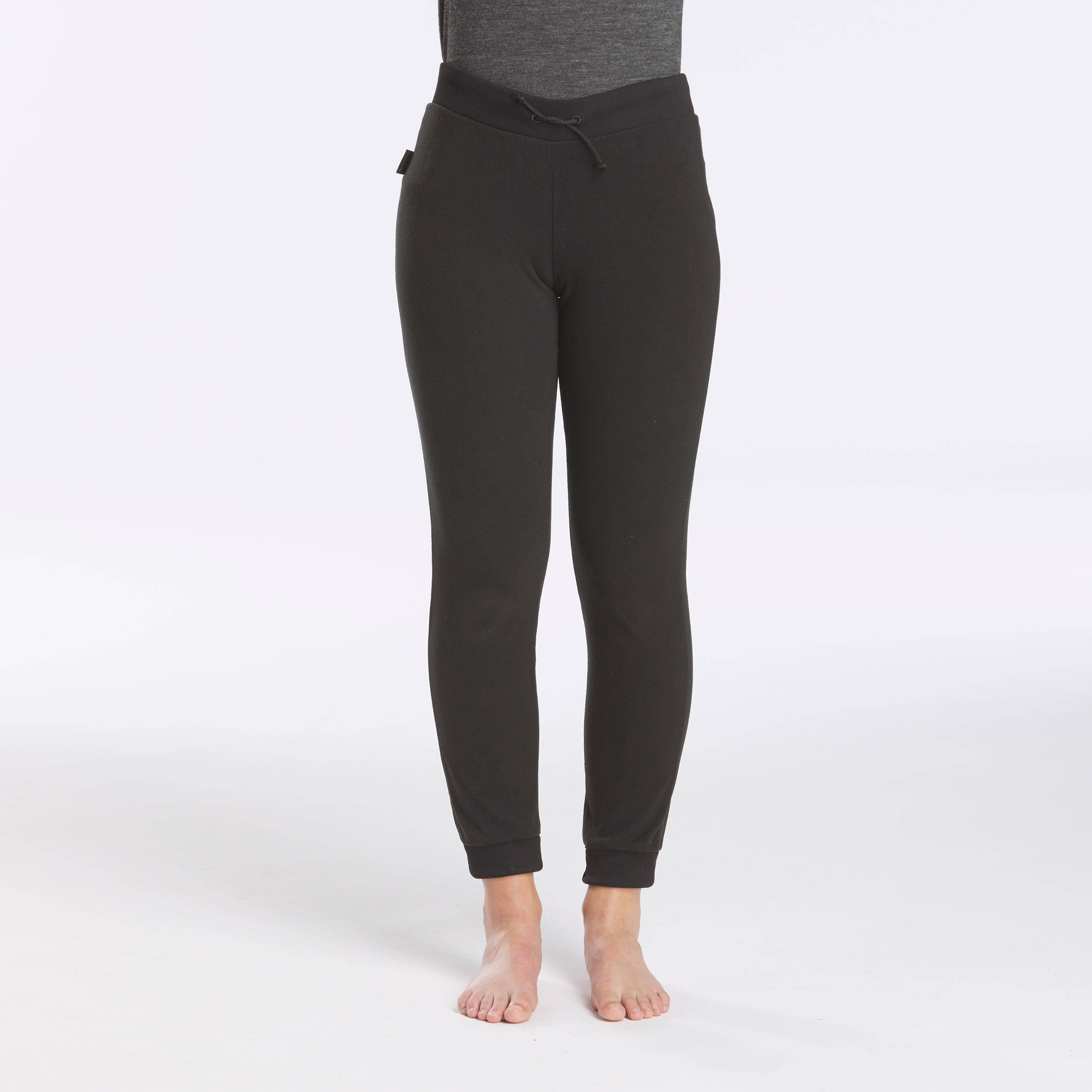 Women Trekking Fleece Tights 100 Black -  4