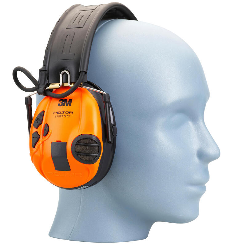 PROTETOR AURICULAR ELETRÓNICO ANTIRRUÍDO TIRO/CAÇA PELTOR SPORTTAC LARANJA/VERDE