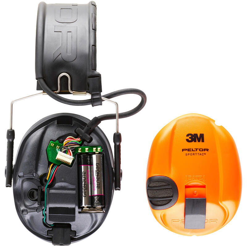 Elektronische geluidswerende oorbeschermer SportTac oranje/groen