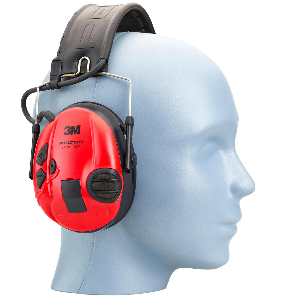 Aktívne slúchadlá na ochranu sluchu Peltor SportTac čierno-červené