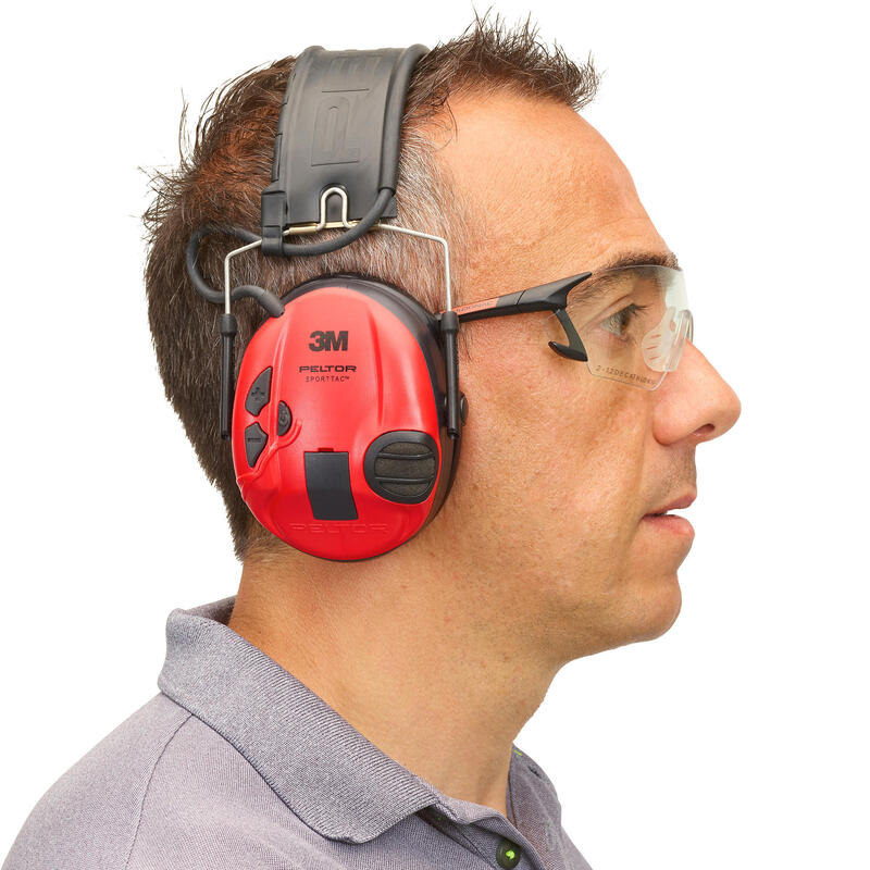 Cascos Electronicos Caza-Tiro Deportivo Peltor Sporttac 26 Db Carcasa Negro Rojo