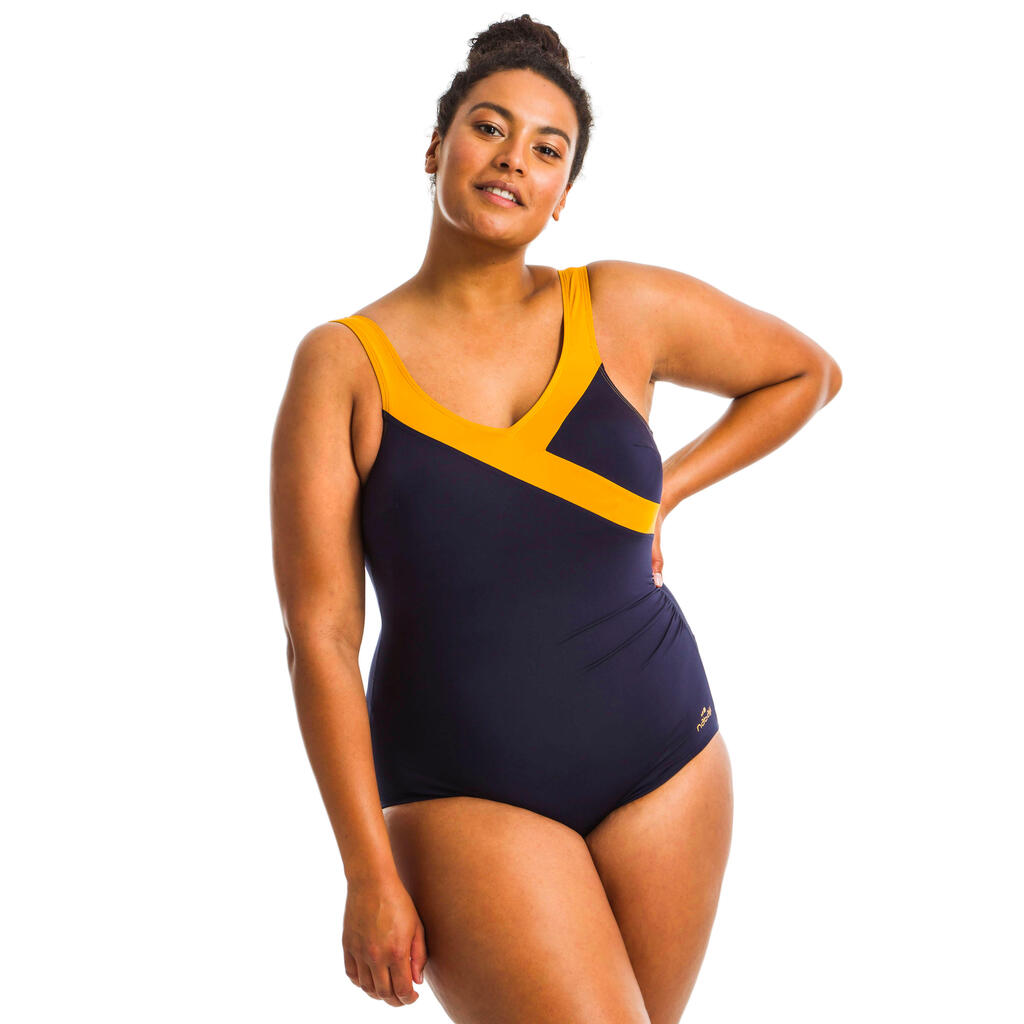 Women's aquafitness 1-piece swimsuit karli blue ochre
