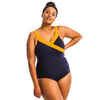 Women's Aquafitness 1-piece swimsuit Karli blue ochre