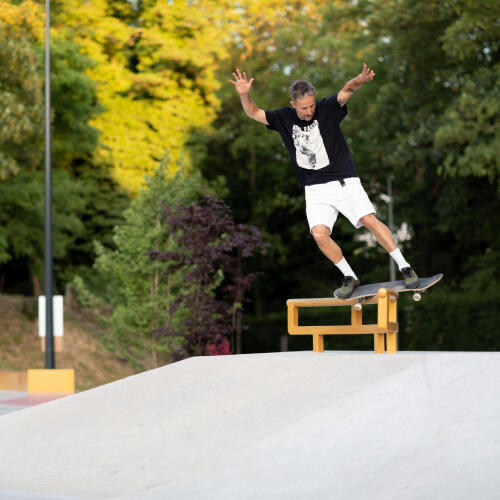 feeble grind skateboard lens park