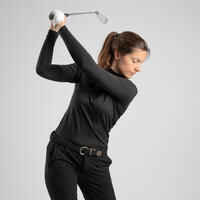 Moteriškas apatinis golfo kostiumas šaltam orui, juodas