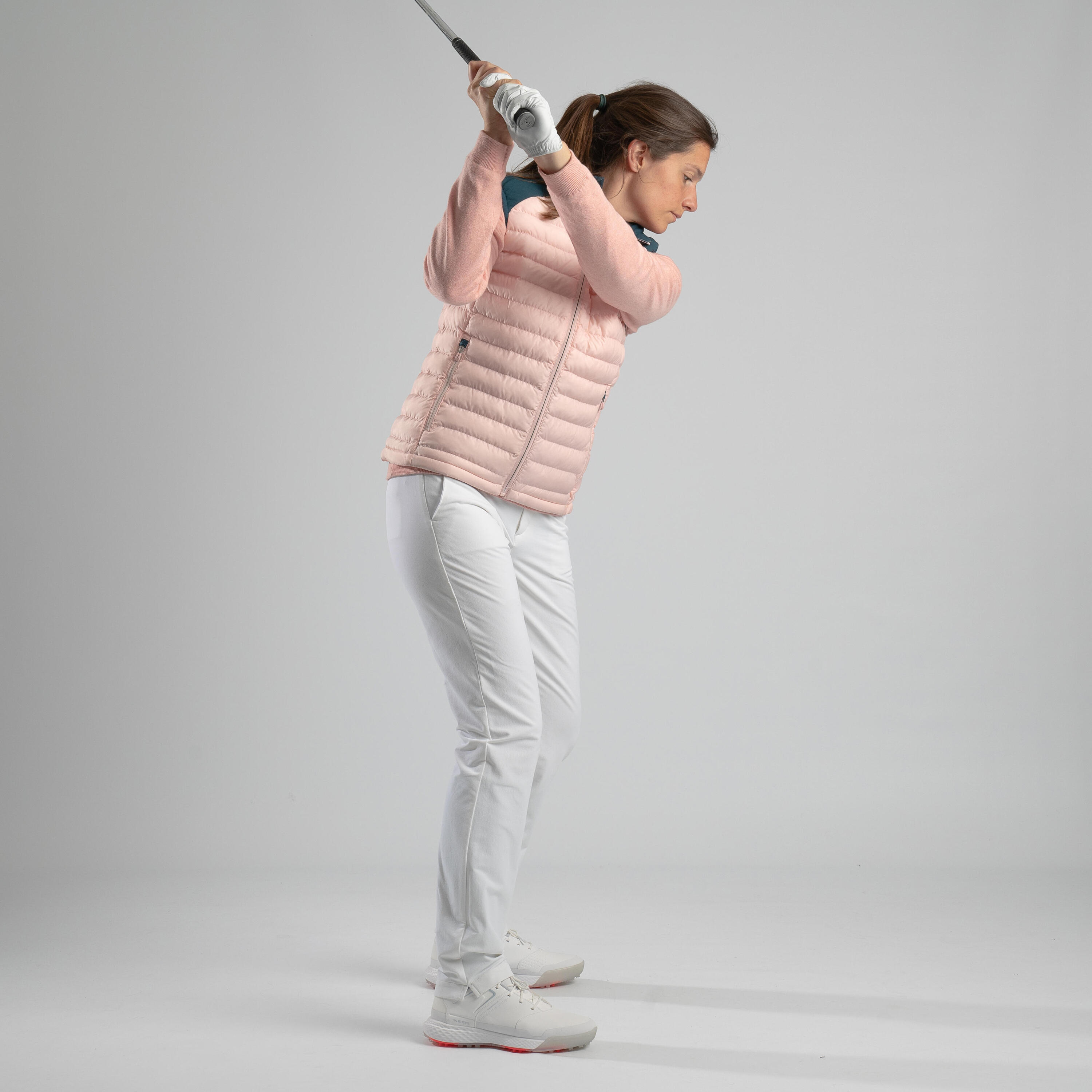 WOMEN'S COLD-WEATHER GOLF SLEEVELESS GILET - PETROL PINK 5/7
