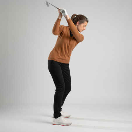 Women's Golf Pullover - Brown