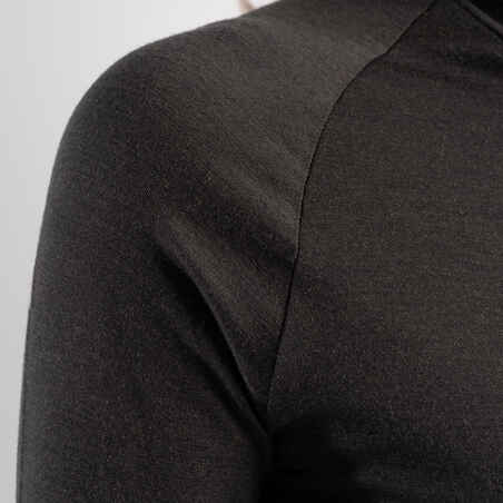 Moteriški golfo marškinėliai aukštu kaklu „CW500“, juodi