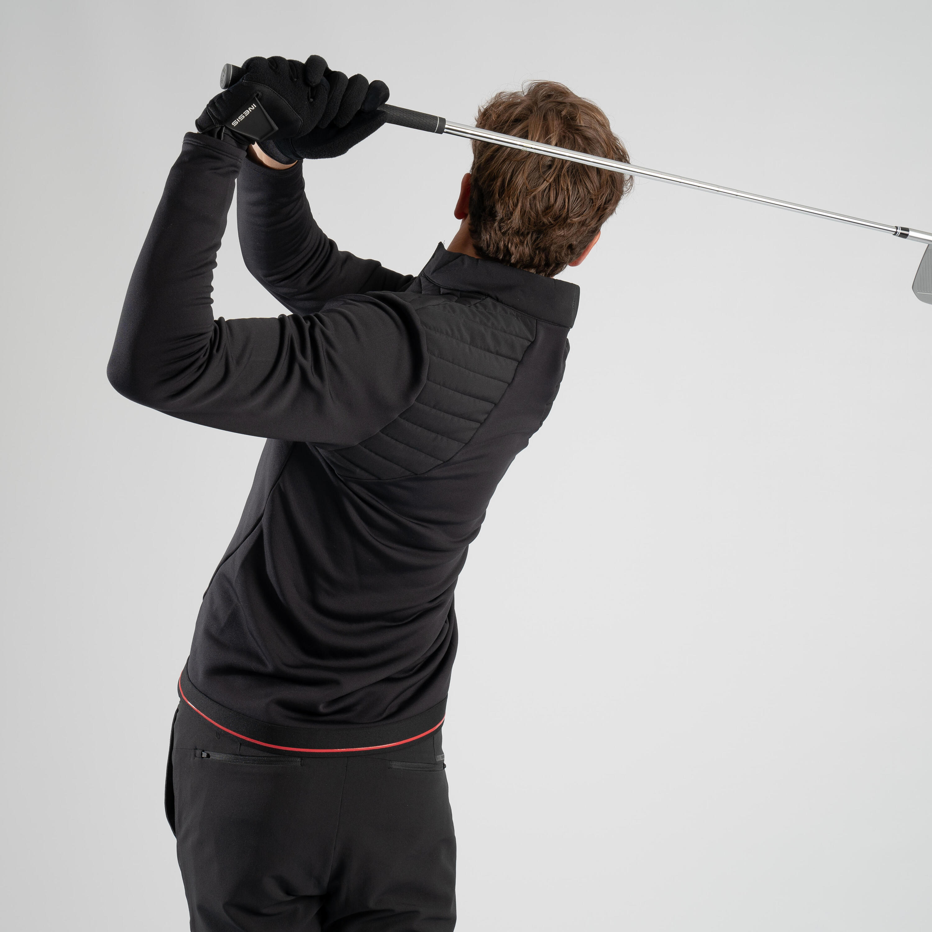 Men's golf winter fleece pullover CW500 black 7/9