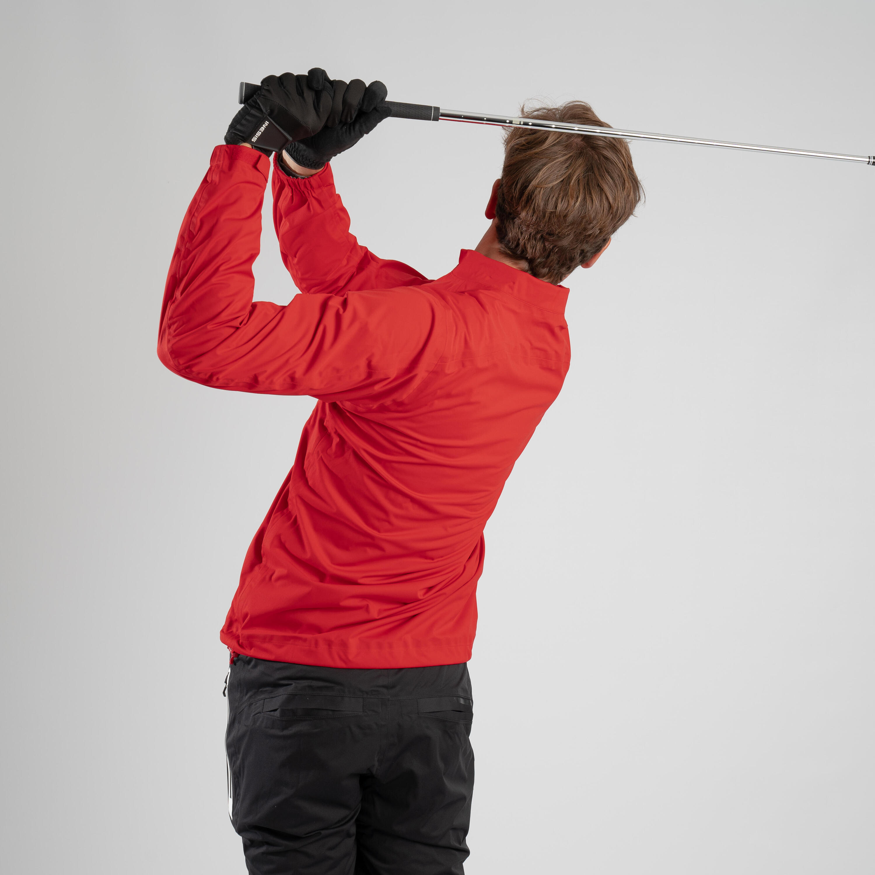 Men's golf waterproof rain jacket - RW500 red INESIS | Decathlon