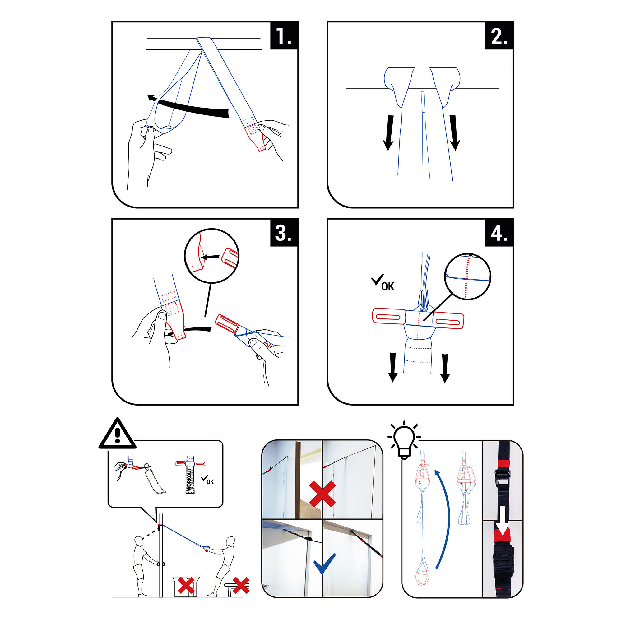 Suspension straps - blue and red