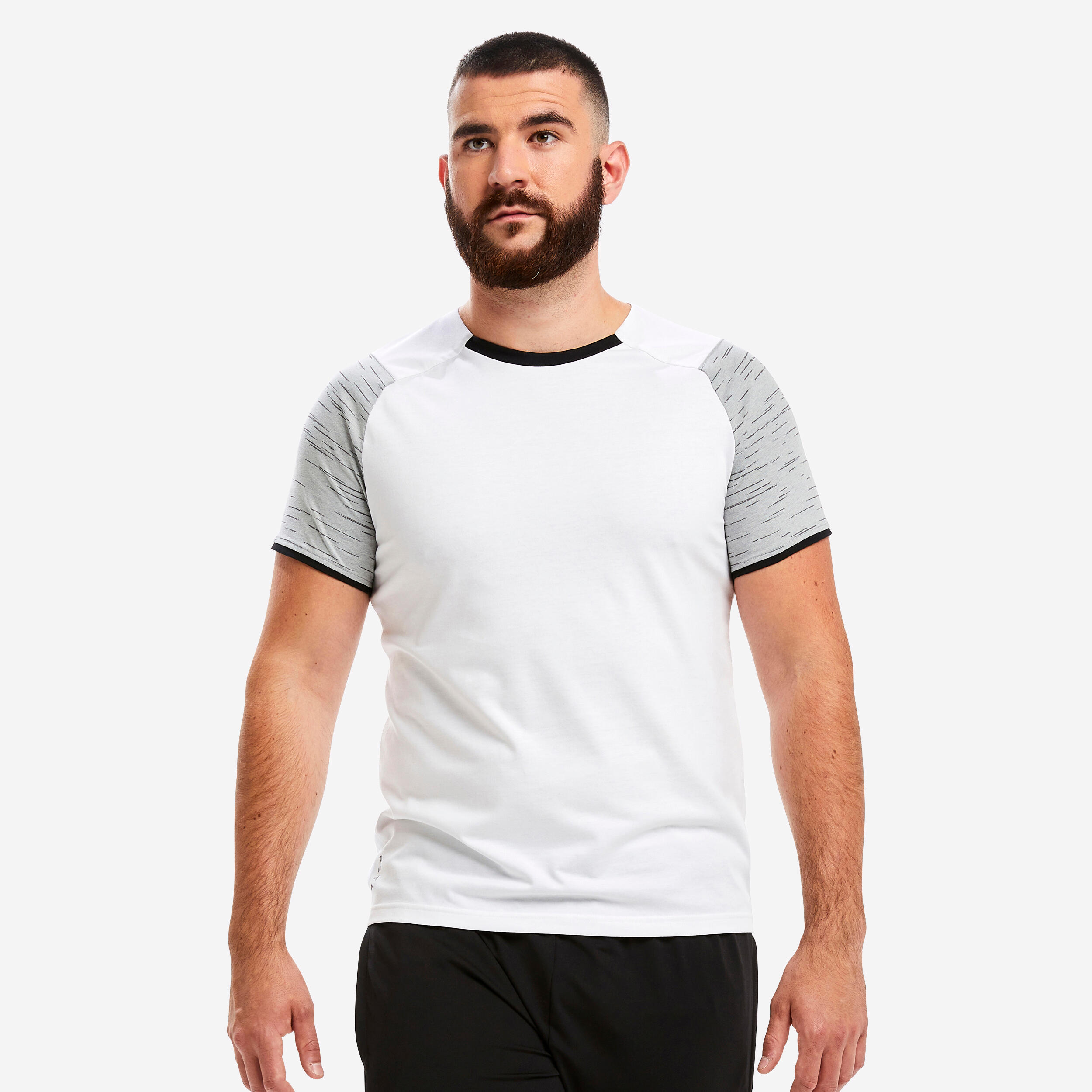 t-shirt de football t100 équipe blanc - kipsta