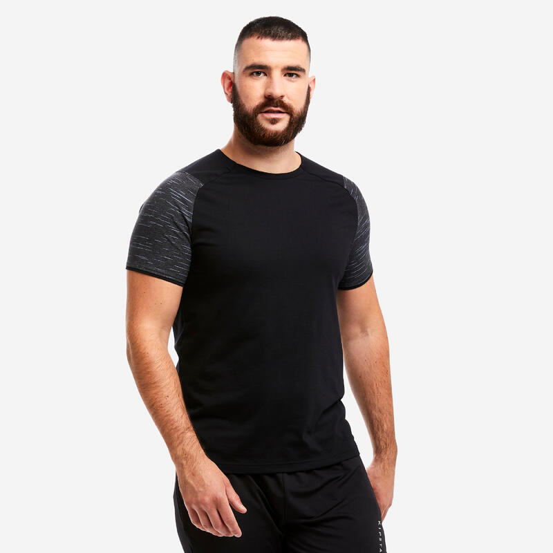 T-shirt calcio T100 nera
