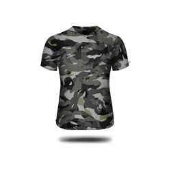 Short-sleeved hunting T-shirt 100 WL V1 - grey camouflage