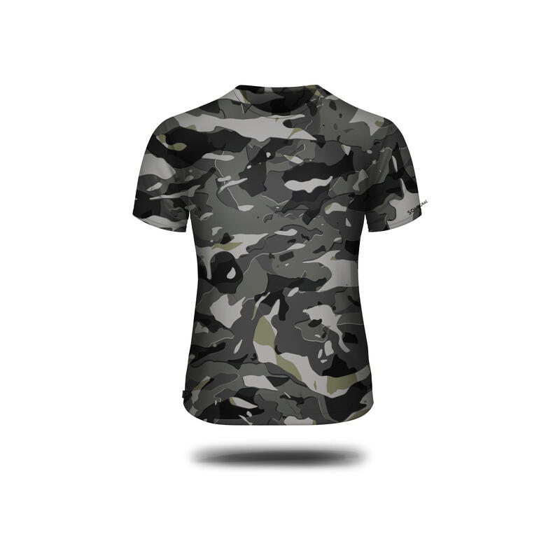 Jagd-T-Shirt Camouflage 100 V1 grau