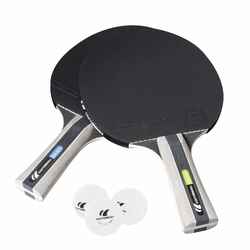 Set of 2 Free Table Tennis Bats and 3 Balls - Twin Pack