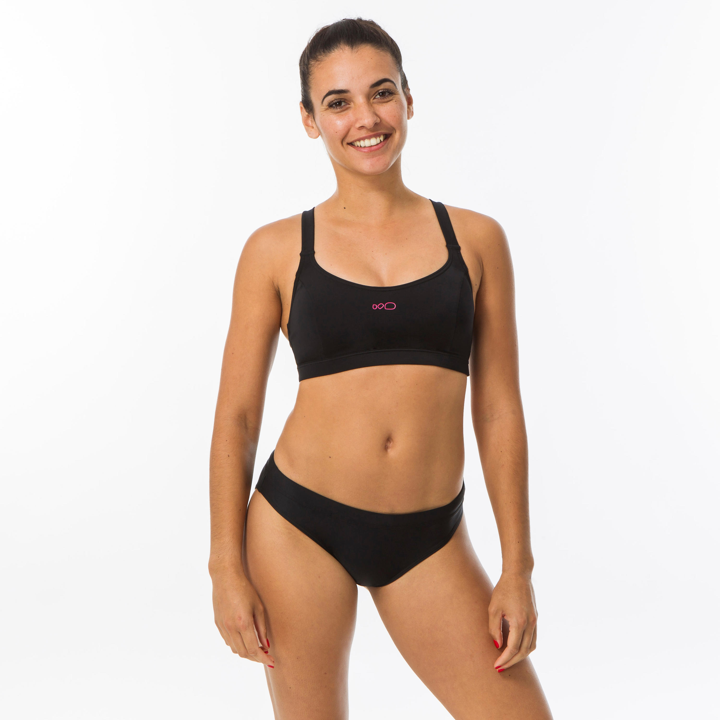 Top bikini Mujer natación Vega 100 negro 3/4