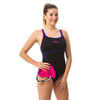 Women's one-piece swimsuit Kamiye+ - black/pink