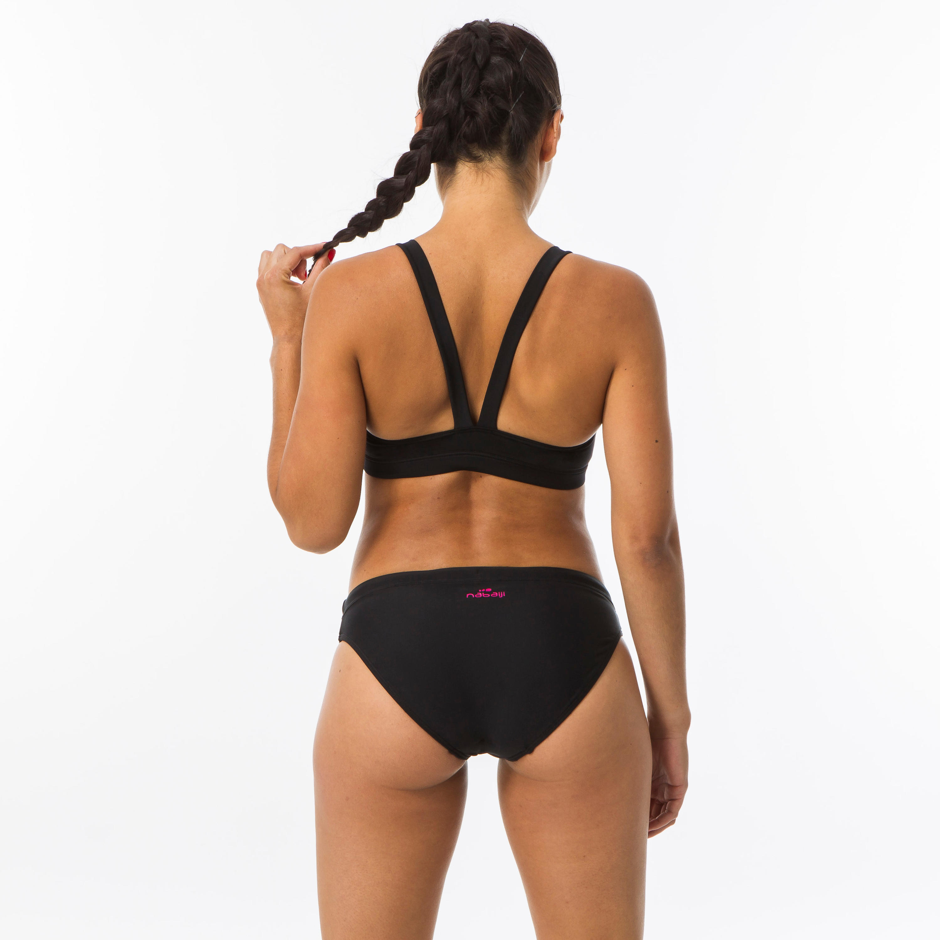 Top bikini Mujer natación Vega 100 negro 2/4