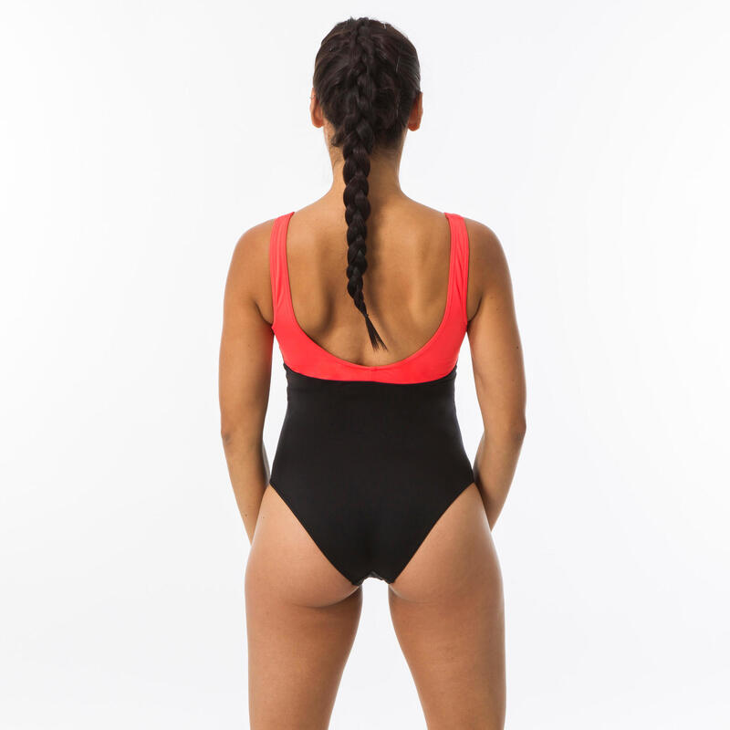 Bañador Mujer natación negro naranja