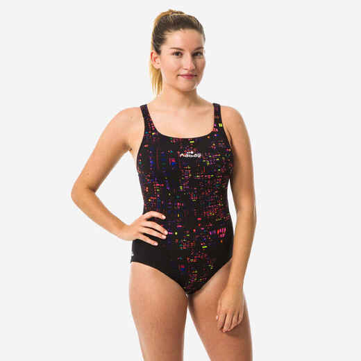 
      Maillot de bain de natation une pièce femme résistant au chlore Kamiye imo noir
  