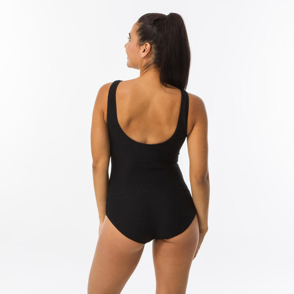 Embossed Women's 1-piece Swimsuit Kaipearl New black