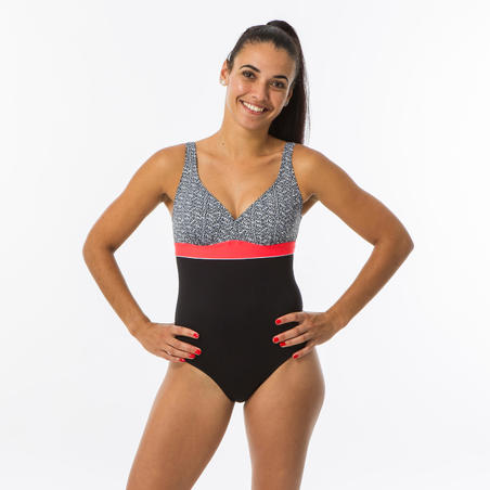 Maillot De Bain Gainant Natation Femme Une Piece Kaipearl Triki Mipy Noir Decathlon