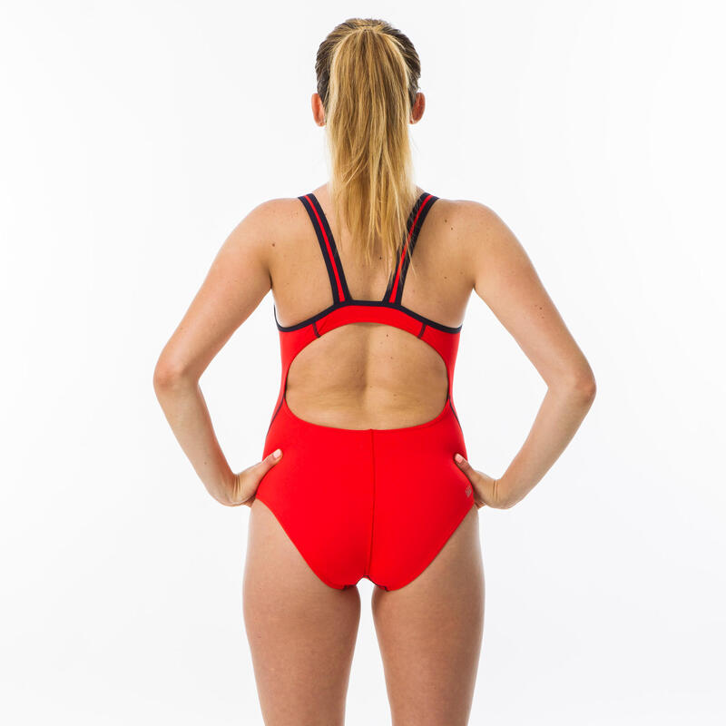 Maillot de bain de natation une pièce femme Kamiye+ rouge bleu