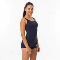 Women's 1-piece shorty swimsuit Heva - Navy Blue