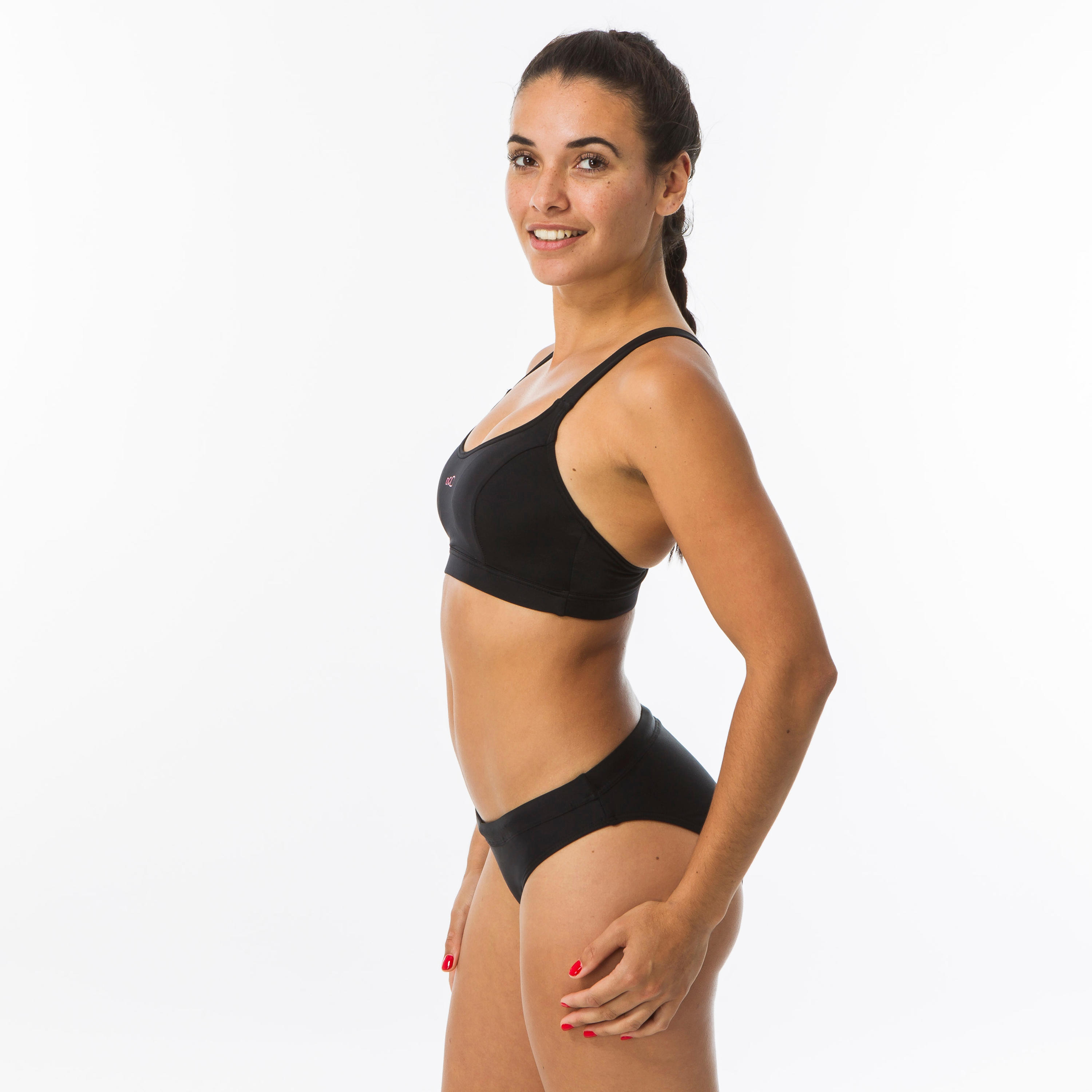 Top bikini Mujer natación Vega 100 negro 4/4