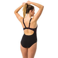 Women's one-piece chlorine-resistant swimsuit Kamiye - Imo Black