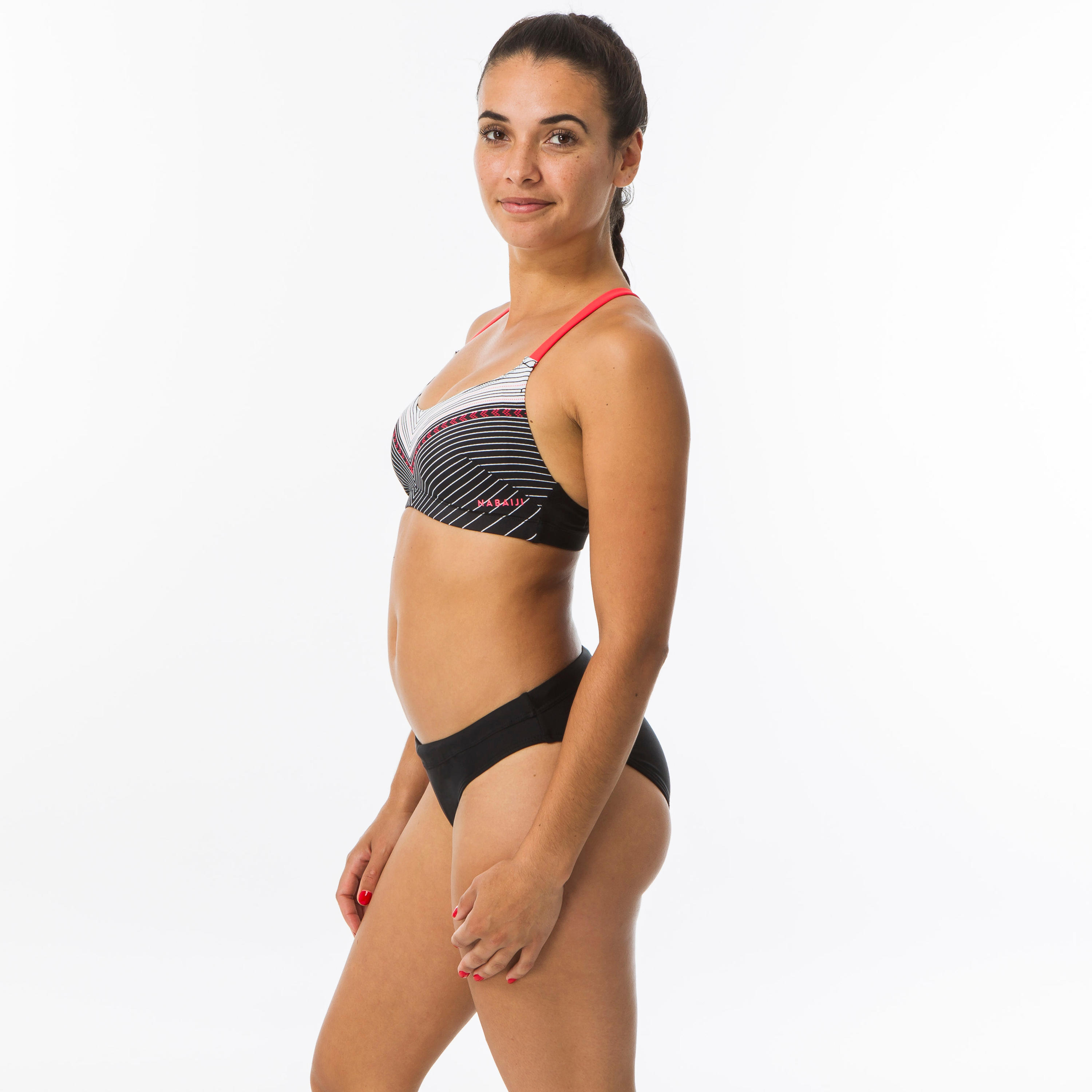 Women's Swimming Swimsuit Top Riana - Gabo Black 3/8